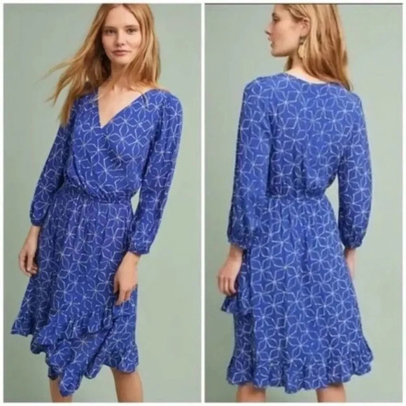 Anthropologie Dresses & Skirts - ANTHROPOLOGIE Plenty by Tracy Reese Aleah Stars Blue Midi Dress Size Small